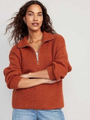 Cardigan Old Navy 1/2-Zip Shaker-Stitch Pullover Femme Umbria | 107-TGLUJD