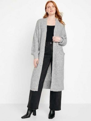 Cardigan Old Navy Cozy Long-Line Cardigan Pull Femme Grise | 341-XWUYLZ