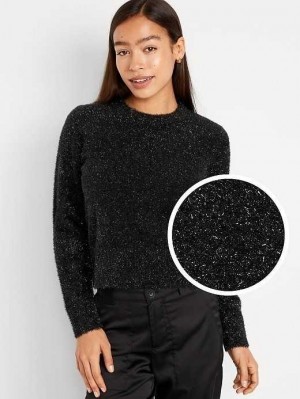 Cardigan Old Navy Eyelash Shine Pull Femme Noir | 297-BMXECP