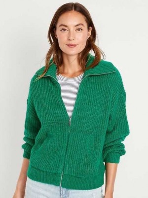 Cardigan Old Navy Full-Zip Cardigan Pull Femme Vert | 735-BFGXRO