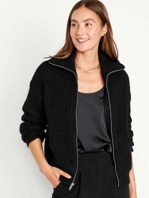 Cardigan Old Navy Full-Zip Cardigan Pull Femme Noir | 960-IFUJGK