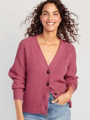 Cardigan Old Navy Shaker-Stitch Cardigan Pull Femme Rose | 389-IJLOBW