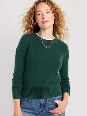 Cardigan Old Navy SoSoft Crew-Neck Pull Femme Turquoise | 963-JAHNKI