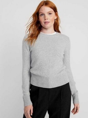 Cardigan Old Navy SoSoft Crew-Neck Pull Femme Grise | 146-GKEPDY