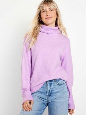 Cardigan Old Navy SoSoft Turtleneck Tunic Femme Lavande Violette | 769-JIPBQC