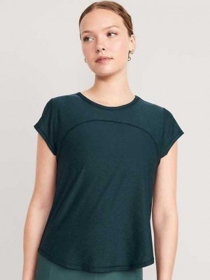 Haut Running Old Navy Cloud 94 Soft T-Shirt Femme Vert Foncé | 927-LXAKIF