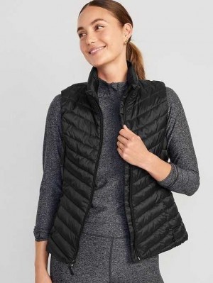 Haut Running Old Navy Narrow-Channel Matelassé Puffer Vest Femme Noir | 948-FHXCST