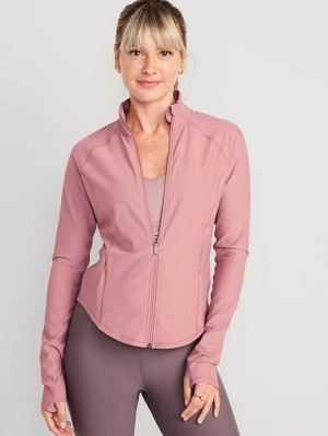 Haut Running Old Navy PowerSoft Full-Zip Jacket Femme Woodrose | 380-DRBUNH