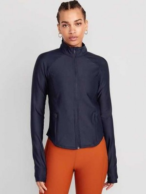 Haut Running Old Navy PowerSoft Full-Zip Jacket Femme Bleu Marine | 365-OSERWT