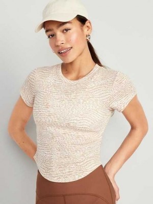 Haut Running Old Navy UltraLite Cropped Rib-Knit T-Shirt Femme Zig Zag | 705-QWUNTD