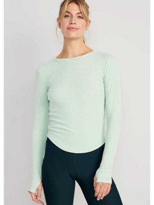 Haut Running Old Navy UltraLite Fitted Rib-Knit Top Femme Briny Water | 295-NXBVTC