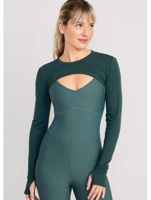 Haut Running Old Navy UltraLite Rib-Knit Layering Shrug Top Femme Vert Foncé | 347-IRPWDL