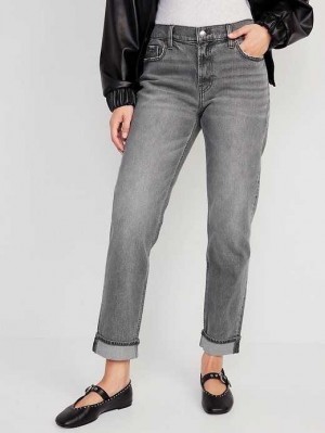 Jean Old Navy Boyfriend Jeans Femme Noir | 806-RZMCAK