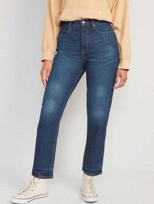 Jean Old Navy Curvy Extra High-Waisted Button-Fly Sky-Hi Droit Jeans Femme Sheldon | 260-GUOEYB