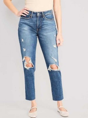 Jean Old Navy Curvy High-Waisted OG Droit Ankle Jeans Femme Saylor | 710-ZUEWRG