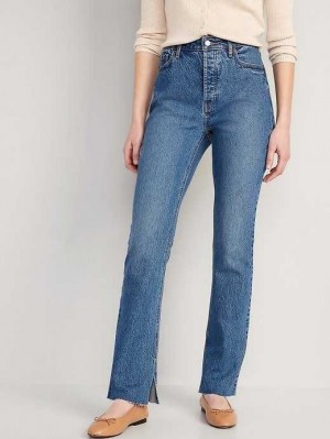 Jean Old Navy Extra High-Waisted Button-Fly Kicker Boot-Cut Side-Slit Jeans Femme Lavage | 516-FMSUBJ