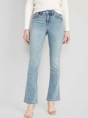 Jean Old Navy High-Waisted Kicker Boot-Cut Jeans Femme Lavage Clair | 345-CGTKIX