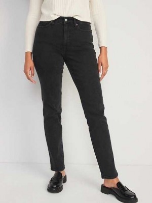 Jean Old Navy High-Waisted OG Droit Black Jeans Femme Moon Shade | 912-FJNCWR