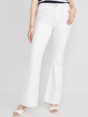 Jean Old Navy High-Waisted Wow White Flare Jeans Femme Blanche | 513-VZOAYL