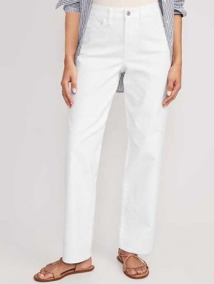 Jean Old Navy High-Waisted Wow White Loose Jeans Femme Blanche | 024-NFEVXS