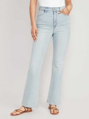 Jean Old Navy Higher High-Waisted Cut-Off Flare Jeans Femme Castor | 734-MFPRKT