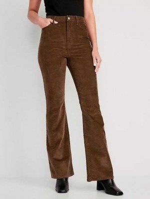 Jean Old Navy Higher High-Waisted Flare Corduroy Pants Femme Espresso | 724-WRBEIY