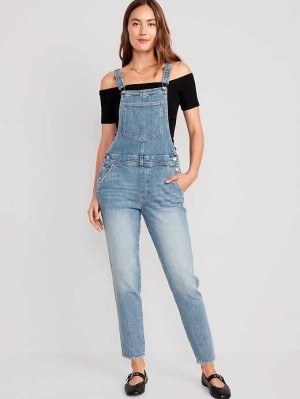 Jean Old Navy OG Droit Jean Overalls Femme Lavage Clair | 538-IKZPTD