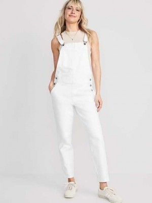 Jean Old Navy OG Droit White Workwear Jean Overalls Femme Blanche | 468-FMXPDB