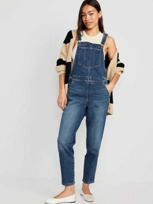 Jean Old Navy OG Droit Workwear Jean Overalls Femme Lavage Foncé | 519-EWTGKD