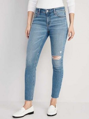 Jean Old Navy Rockstar Super-Mince Ripped Cut-Off Ankle Jeans Femme Marsha | 987-JZWBIG