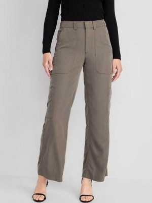 Pantalon Old Navy Cargo Larges-Leg Pants Femme Grise | 673-VNJYKQ