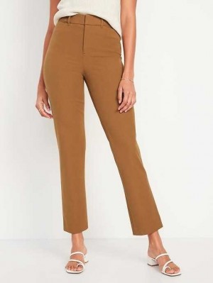 Pantalons Old Navy High-Waisted Pixie Droit Ankle Pants Femme Bourbon | 823-ISLWOU