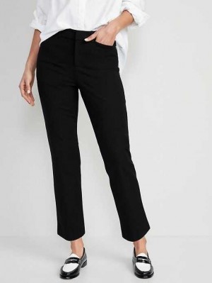 Pantalons Old Navy High-Waisted Pixie Droit Ankle Pants Femme Noir | 652-EVSIKN