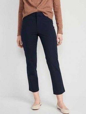 Pantalons Old Navy High-Waisted Pixie Droit Ankle Pants Femme Bleu Marine | 958-PBANXQ