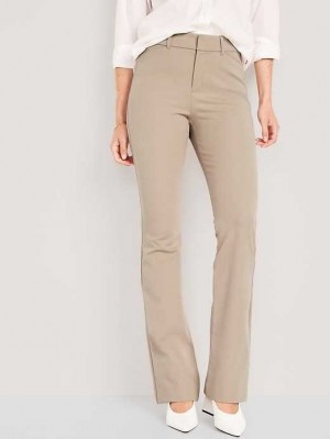 Pantalons Old Navy High-Waisted Pixie Flare Pants Femme Beige | 397-VWXUEI