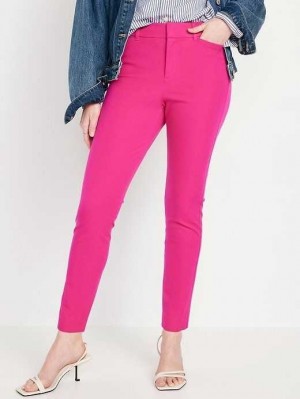 Pantalons Old Navy High-Waisted Pixie Mince Ankle Pants Femme Rose | 723-AYRJSH