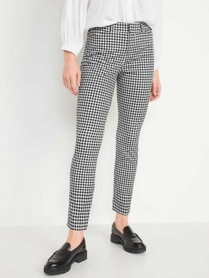 Pantalons Old Navy High-Waisted Pixie Mince Ankle Pants Femme Noir Blanche | 654-BMXAGQ