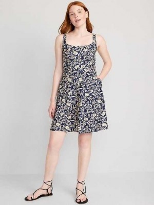 Peignoir Old Navy Fit & Flare Cami Mini Robe Femme Bleu | 752-FGLQAC