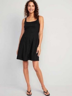 Peignoir Old Navy Fit & Flare Cami Mini Robe Femme Noir | 109-UKLEOA