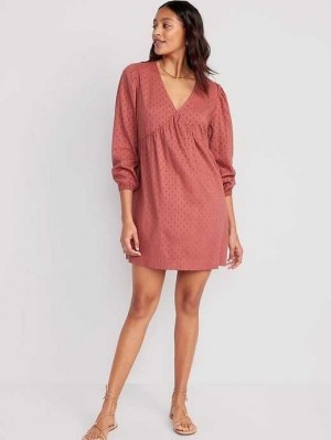 Peignoir Old Navy Long-Sleeve V-Neck Clip-Dot Mini Swing Robe Femme A Little Rusty | 405-RNIXKY