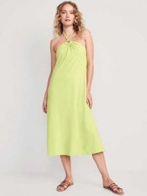 Peignoir Old Navy Slub-Knit Halter Midi Shift Robe Femme Pousse Verte | 378-SKHMFY