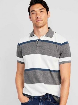 Polos Old Navy Classiche Fit Pique Polo Homme Blanche Grise | 619-GLYOPQ