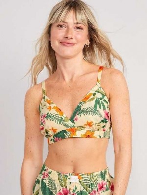 Pyjamas Old Navy Cross-Front Poplin Bralette Femme Jaune | 083-HTNLYW