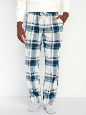 Pyjamas Old Navy Matching Flannel Pajama Pants Homme Bleu Blanche | 892-QWANHC