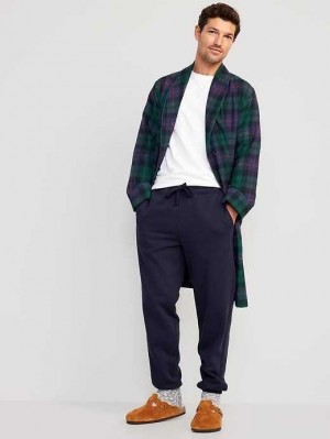 Pyjamas Old Navy Matching Plaid Flannel Robe Homme Vert Bleu | 827-SQYNFD