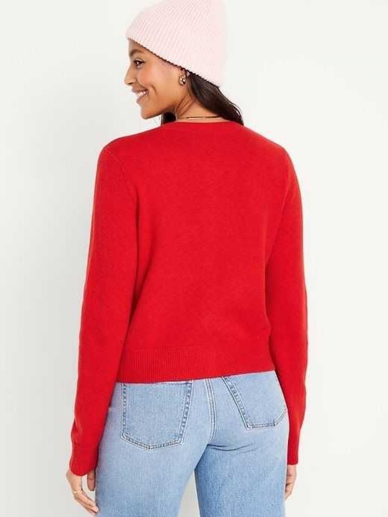 Cardigan Old Navy SoSoft Cropped Cardigan Pull Femme Rouge | 789-RJEQOL