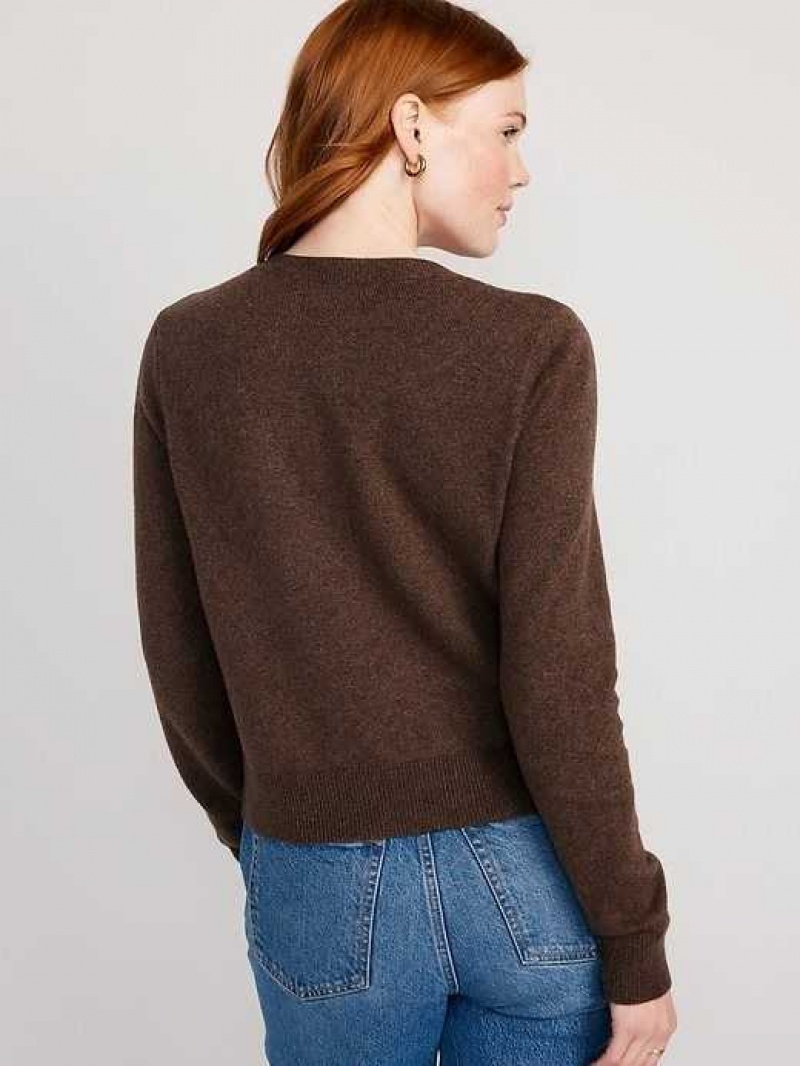 Cardigan Old Navy SoSoft Cropped Cardigan Pull Femme Marron Foncé | 653-QRCDAL