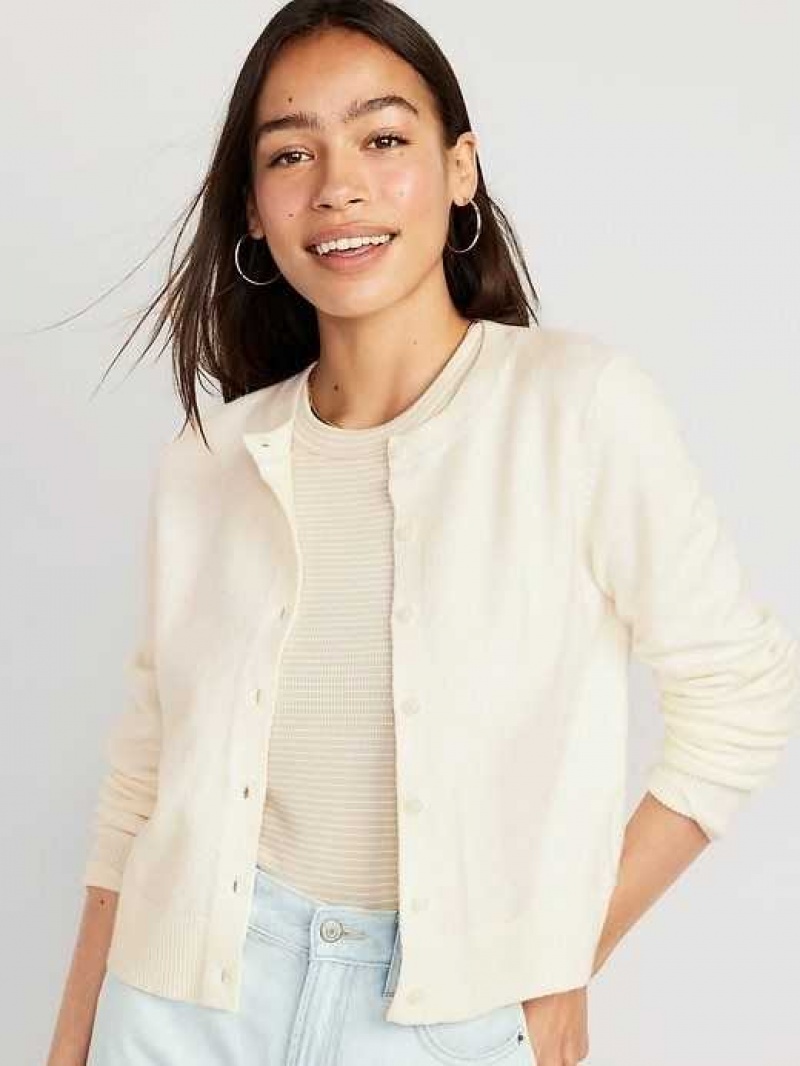 Cardigan Old Navy SoSoft Cropped Cardigan Pull Femme Creme De La Creme | 267-MKXTFY