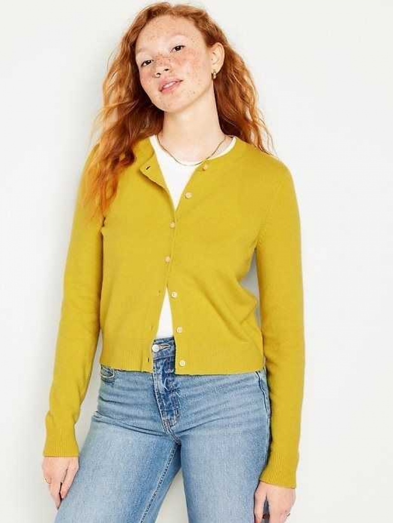 Cardigan Old Navy SoSoft Cropped Cardigan Pull Femme Vert Clair | 016-ODMPGH