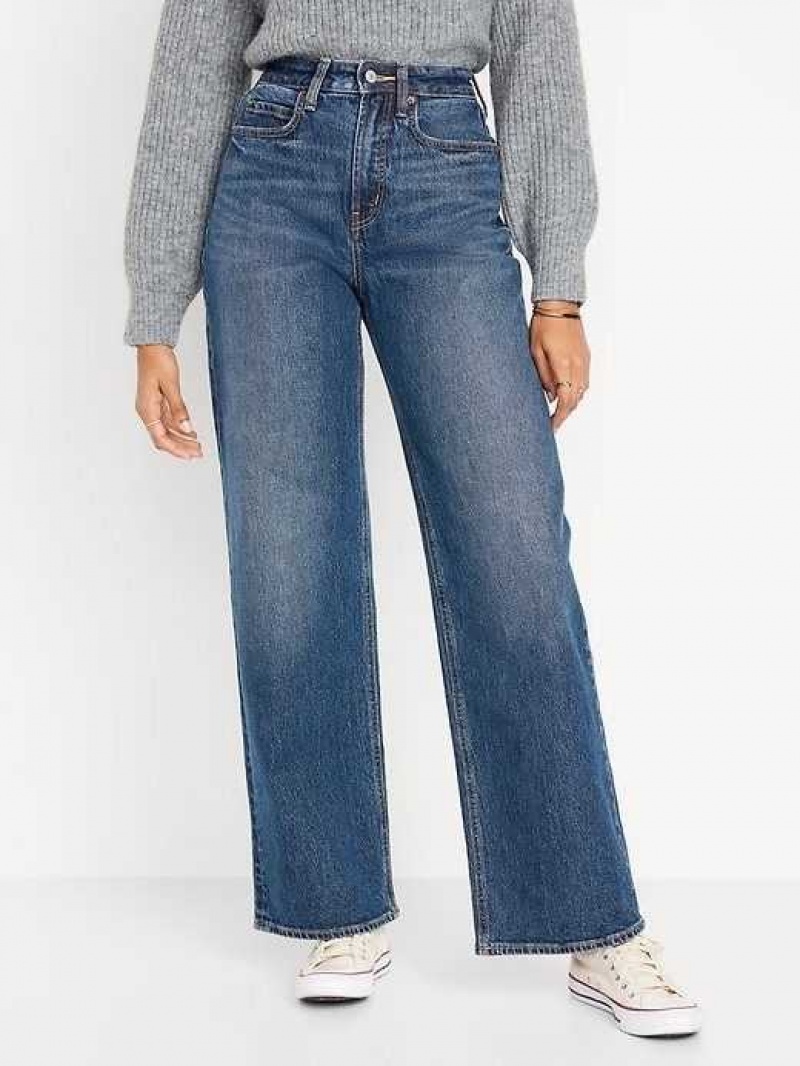 Jean Old Navy Curvy Extra High-Waisted Larges-Leg Jeans Femme Multicolore | 504-FQUSAG